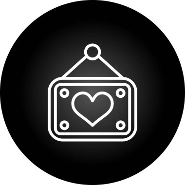 Romantik Fotoğraf Çerçevesi Beyaz Üzerine Simge 