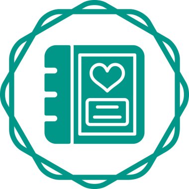 Romantik fotoğraf albümü web simgesi basit illüstrasyon