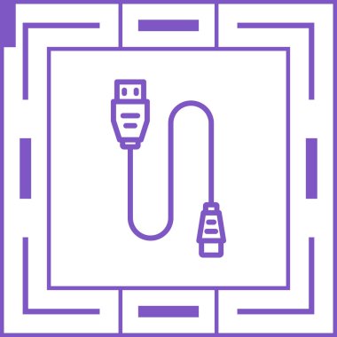 yazıcı kablo simgesi web basit illüstrasyon