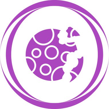  Yok edilen gezegen web simgesi vektör çizimi 