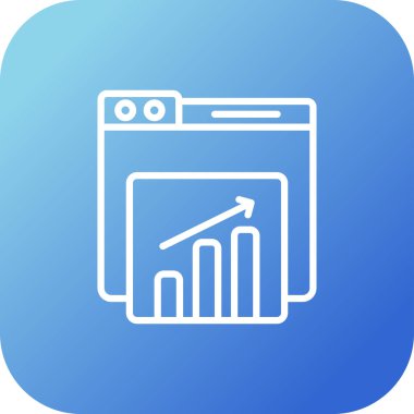 Web sitesi istatistikleri simge, vektör çizim