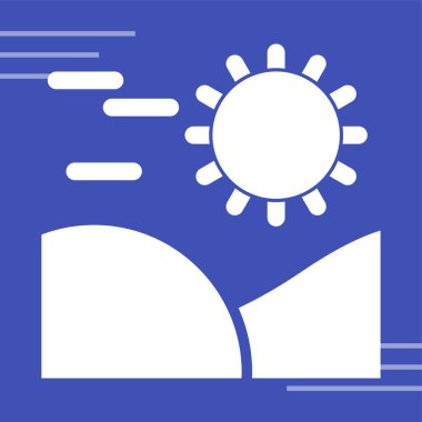 Çöl web simgesi, basit vektör illüstrasyonu