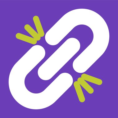 Kırık Bağlantı simgesi, vektör illüstrasyonu basit tasarım