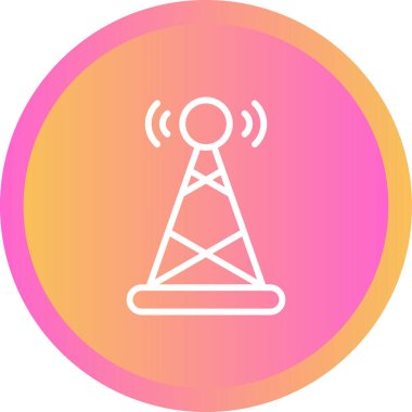 Bluetooth FM Verici. Web simgesi basit illüstrasyon