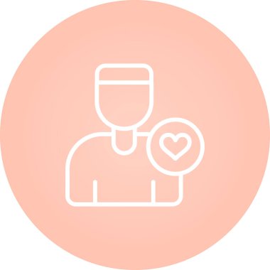 Basit düz kalp vektör simgesi