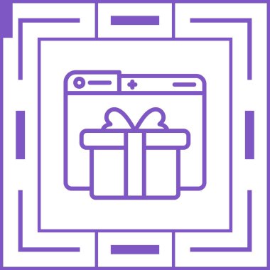 Hediye kutusu simgesi, hediye kutusu işareti, vektör illüstrasyonu 