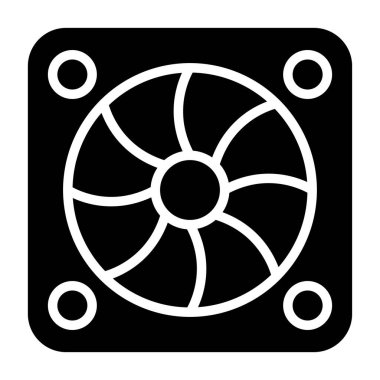 Soğutma hayran simgesi, vektör illüstrasyonu