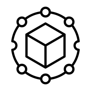 Engelleme zinciri Analitik web simgesi, basit vektör illüstrasyonu