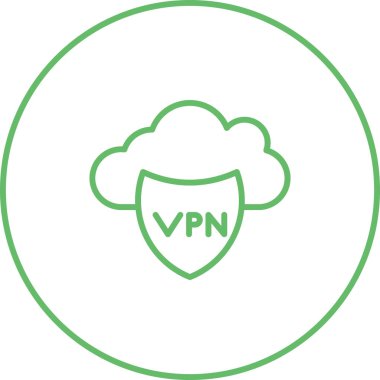 VPN simge vektörü. Sanal Özel Ağ simgesi. İnternet Güvenliği VPN Kavram Simgesi