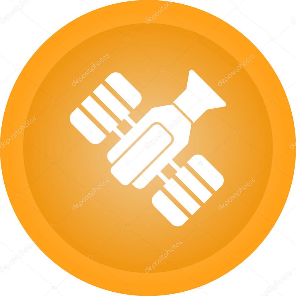 Space radar icon vector. Satelite outline illustration