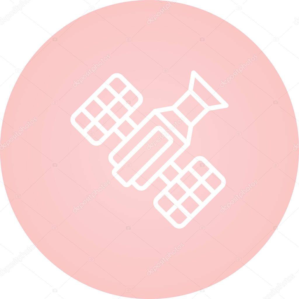 Space radar icon vector. Satelite outline illustration