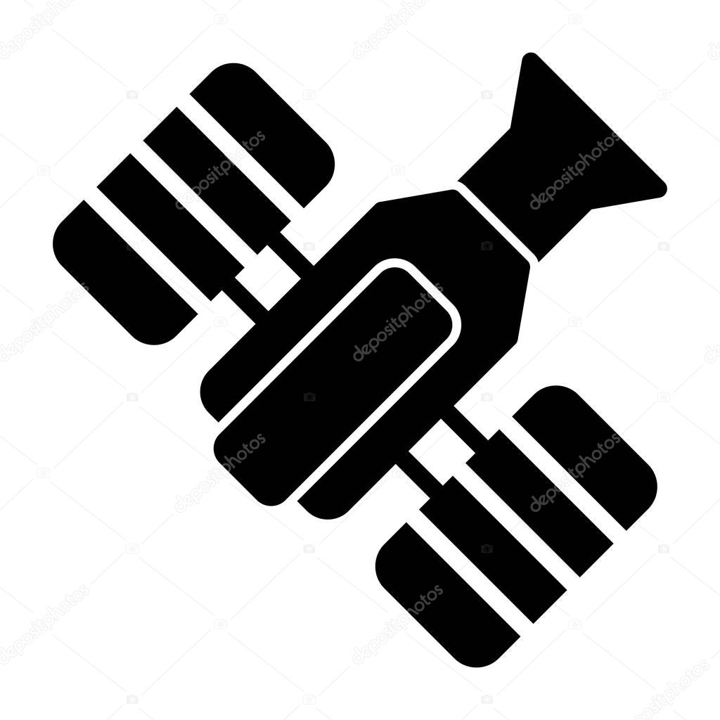 Space radar icon vector. Satelite outline illustration