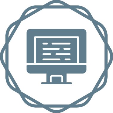 Masaüstü Bilgisayar Web simgesi vektör çizimi