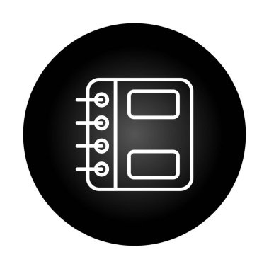 Spiral not defteri simgesi, vektör illüstrasyonu