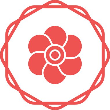 gelincik çiçek simgesi web basit illüstrasyon