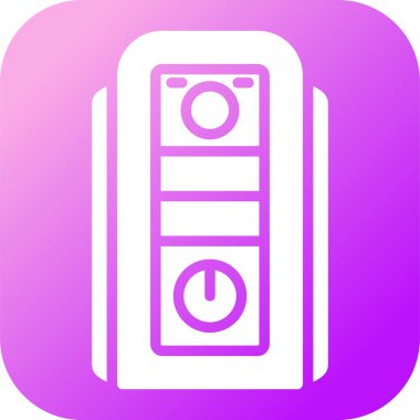 İşlemci kulesi. Web simgesi basit illüstrasyon