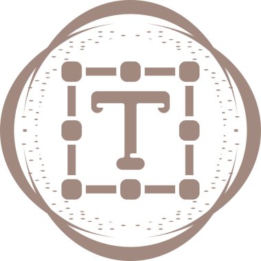 Metin aracı simgesinin vektör illüstrasyonu