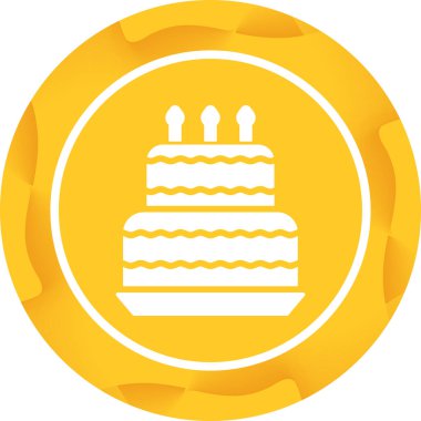 Doğum günü pastası simgesi, basit vektör illüstrasyonu 