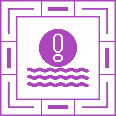 Ünlem işareti olan dalgalar. Web simgesi basit illüstrasyon