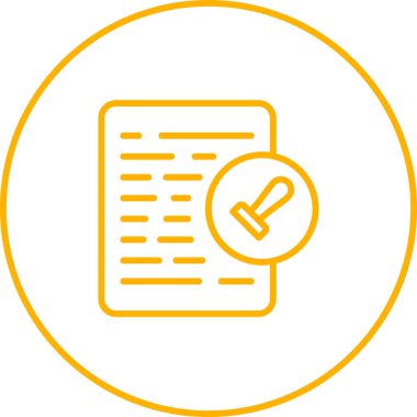 Belge İzni Web simgesi vektör illüstrasyonu