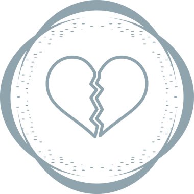 Kırık kalp ağı simgesi, vektör illüstrasyonu