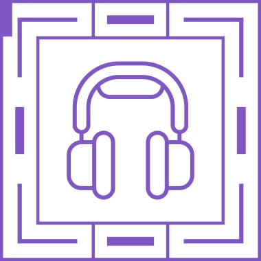 kulaklıklar web simgesi, vektör illüstrasyonu