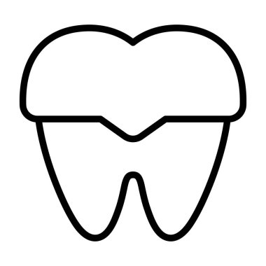 Diş ve taç ağ simgesinin vektör çizimi               