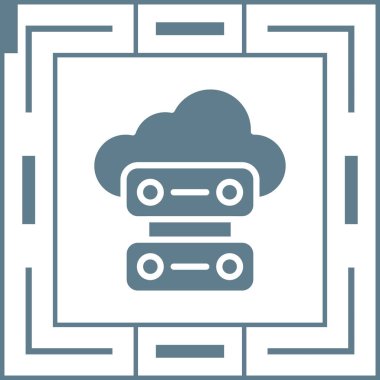 Modern Veri Merkezi simgesinin vektör illüstrasyonu     