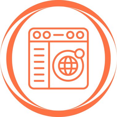 Online Dünya simgesi, vektör illüstrasyon 