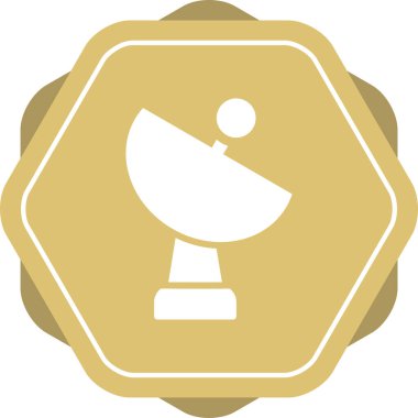 Uydu Tabağı web simgesi, basit vektör illüstrasyonu