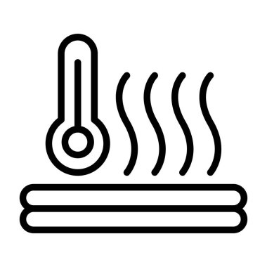 Isı vektör simgesi. Termal sıcak koku sembolü. Ateş dumanı simgesi