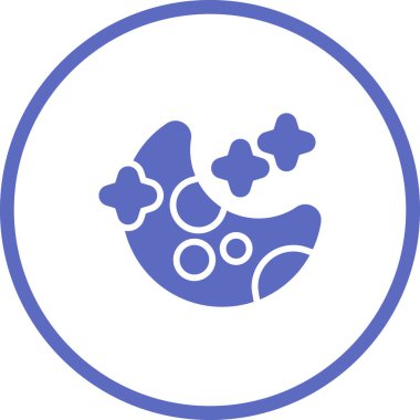 Ay ve yıldızların vektör illüstrasyonu web simgesi