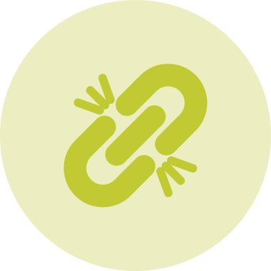 Kırık Bağlantı simgesi, vektör illüstrasyonu basit tasarım