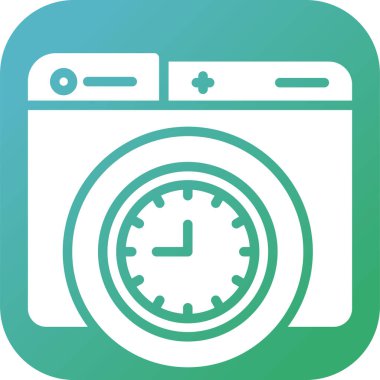 Saat web simgesi, vektör illüstrasyonu  