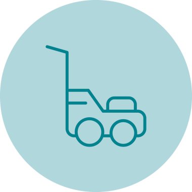 Çim biçme makinesi. Web simgesi basit illüstrasyon