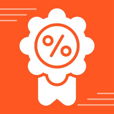 Rozet Yüzdesi simgesi ana hatları vektörü 