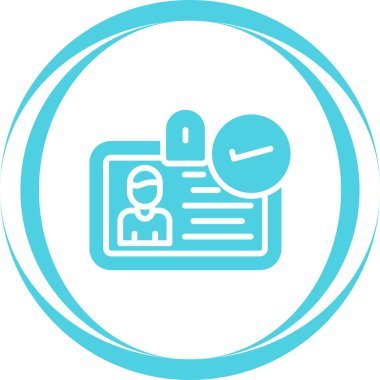 Kimlik Doğrulama web simgesi, basit vektör illüstrasyonu