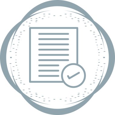 Kontrol edildi. Web simgesi basit illüstrasyon