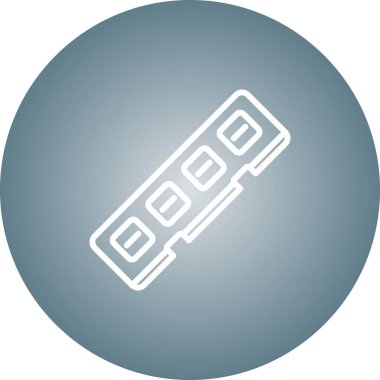 Ram Bellek Vektörü İşareti, Beyaz üzerine izole edilmiş doğrusal renkli Pictogram. Rastgele Erişim Bellek Sembolü, Logo İllüstrasyonu.