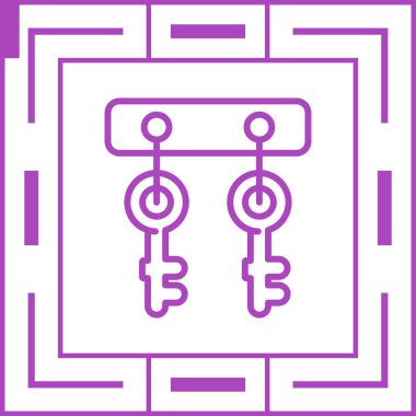 tuş simgesi vektör illüstrasyonu için kancalar 