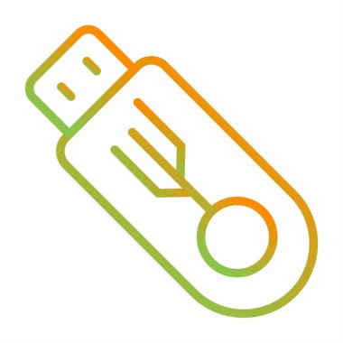 usb flash disk simgesinin vektör çizimi 