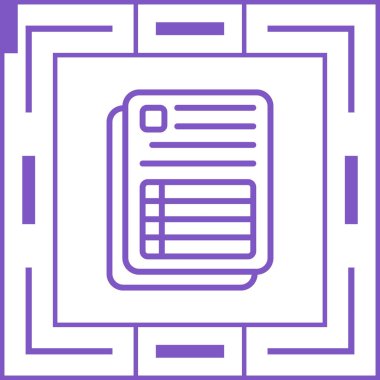 Hesap tablosu simgesi, basit vektör illüstrasyonu