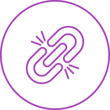 Kırık Bağlantı simgesi, vektör illüstrasyonu basit tasarım