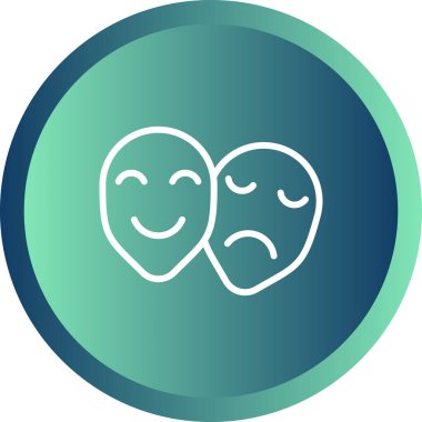 Tiyatro maskeleri kutsal kişilerin resmi, vektör çizim