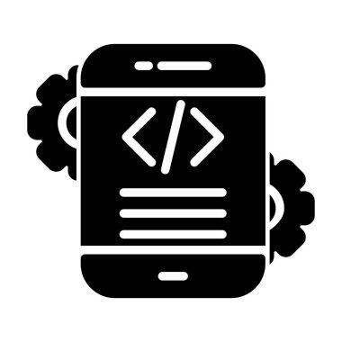 Mobil Uygulama Geliştirme simgesi, vektör illüstrasyonu basit tasarım
