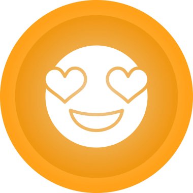 Kalp ikonu vektör illüstrasyonlu mutlu yüz 