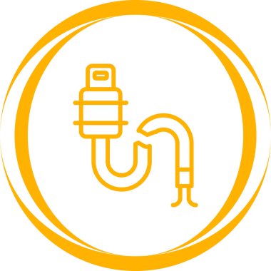 Kırık Kablo ağ simgesi, basit vektör illüstrasyonu