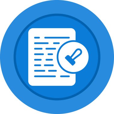 Belge İzni Web simgesi vektör illüstrasyonu