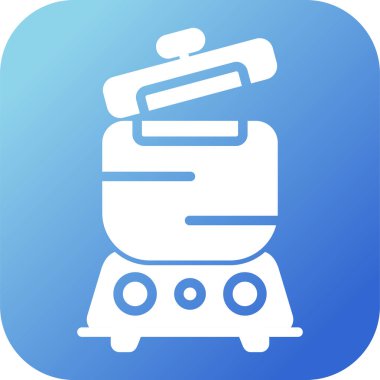 Steamer simgesinin basit vektör illüstrasyonu