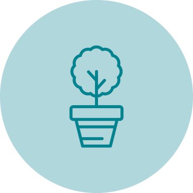  Myrtus bir saksı hattı simgesinde bitki